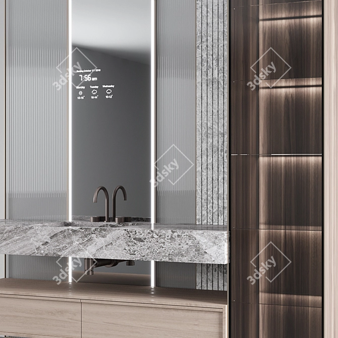 Adjustable Bathroom Vanity Console 3D model image 3