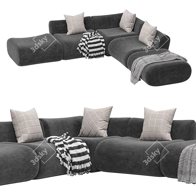 Modern Modular Sofa Lemmy Collection 3D model image 4