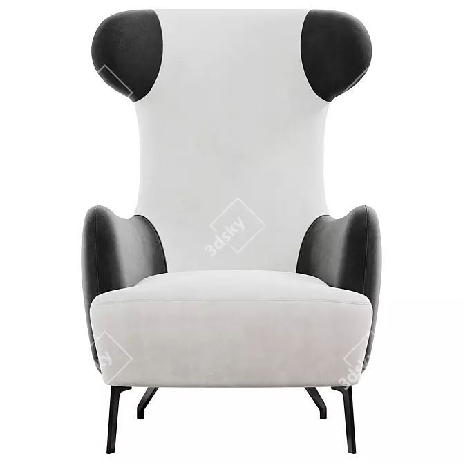 Minimalist PANDA Armchair Model in 3Ds Max 3D model image 2