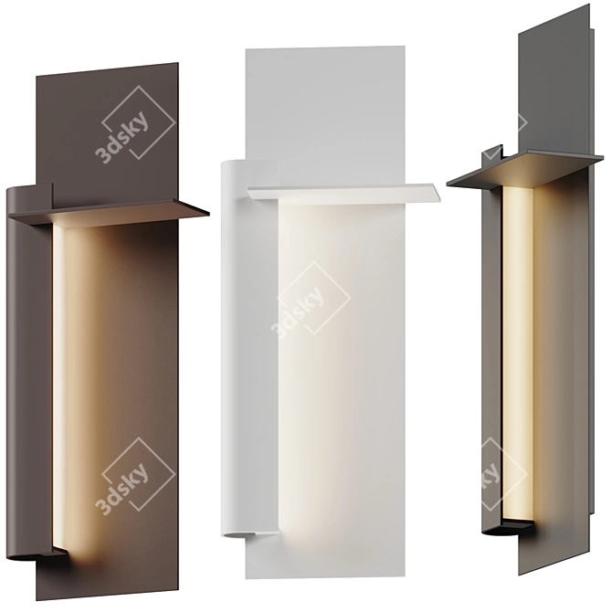 Industrial Aluminum LED Wall Sconce 3D model image 1