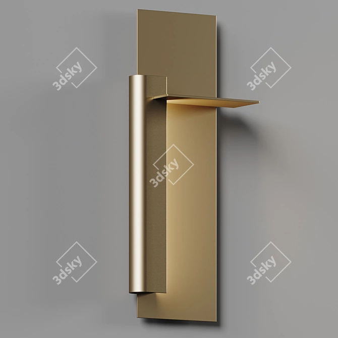 Industrial Aluminum LED Wall Sconce 3D model image 2