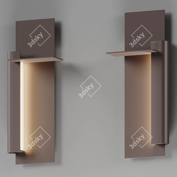 Industrial Aluminum LED Wall Sconce 3D model image 3