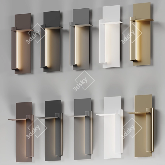 Industrial Aluminum LED Wall Sconce 3D model image 4