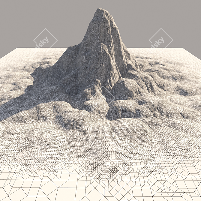 Realistic Mountain Rocky Peak Model 3D model image 7