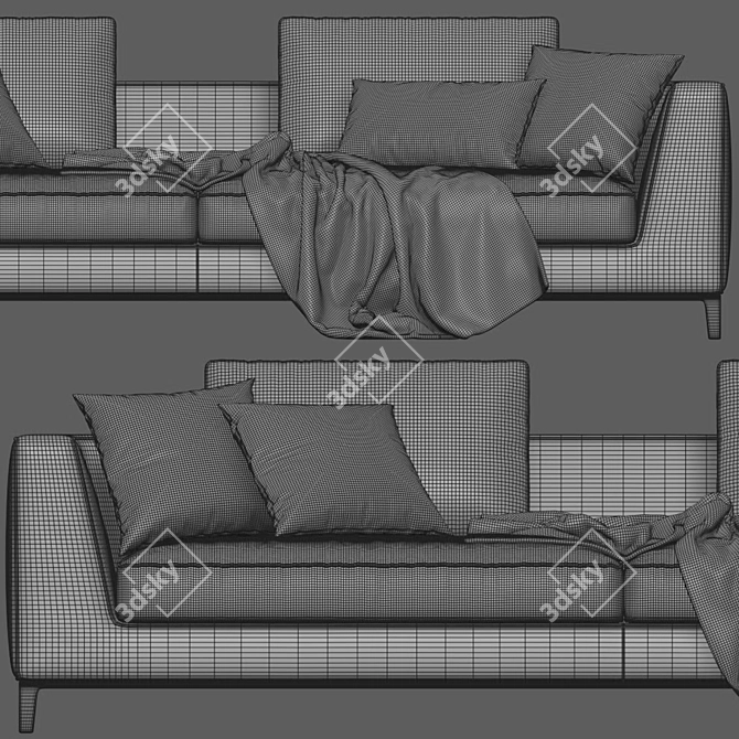 Modern B&B Lucrezia 2-Seater Sofa 3D model image 5