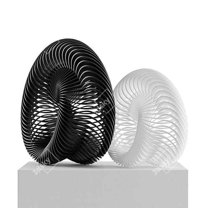 Infinite Spiral Shell Art Sculpture 3D model image 2