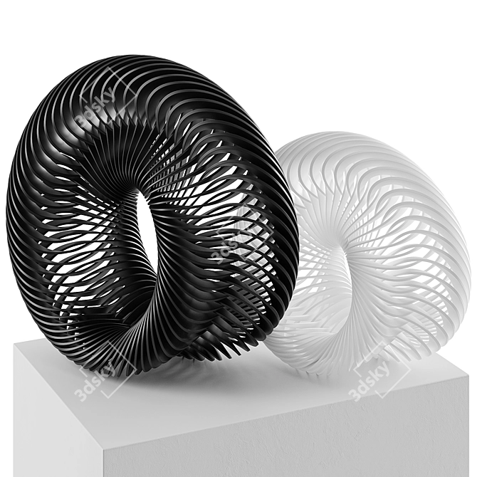 Infinite Spiral Shell Art Sculpture 3D model image 4