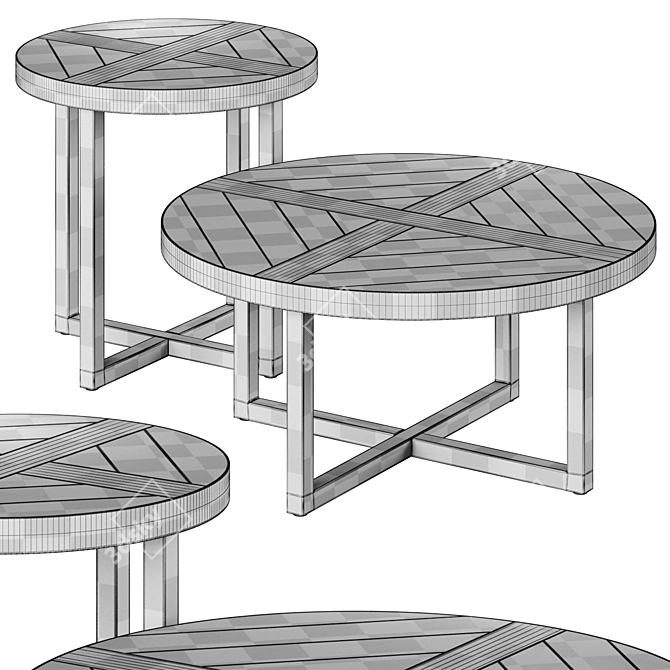 Dillwyn Coffee Tables Set 3D model image 3