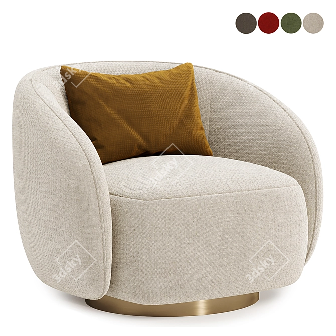 Colorful Swivel Armchair Collection! 3D model image 1