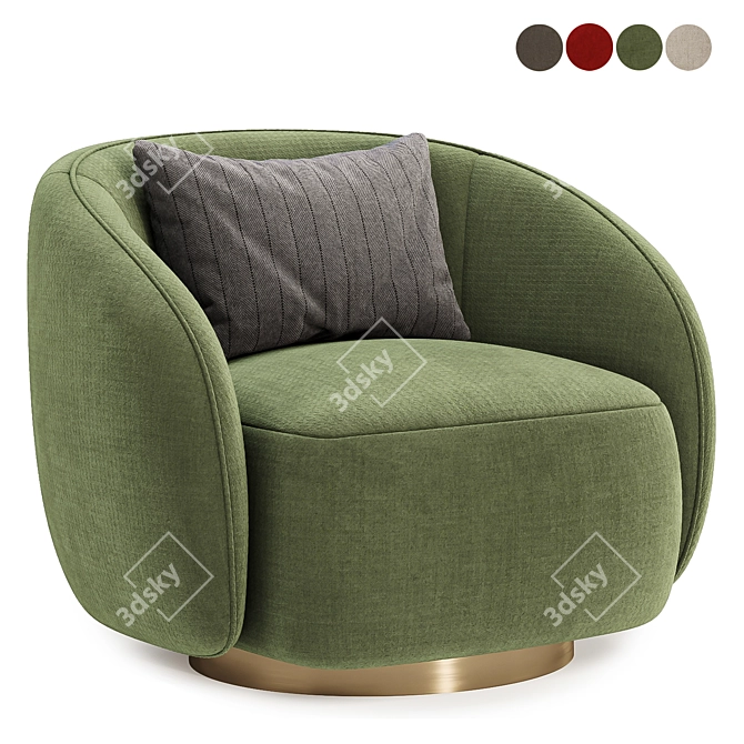 Colorful Swivel Armchair Collection! 3D model image 2