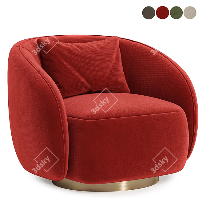 Colorful Swivel Armchair Collection! 3D model image 4