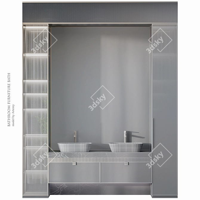 Bathroom Furniture Set 54 - Custom Design 3D model image 9