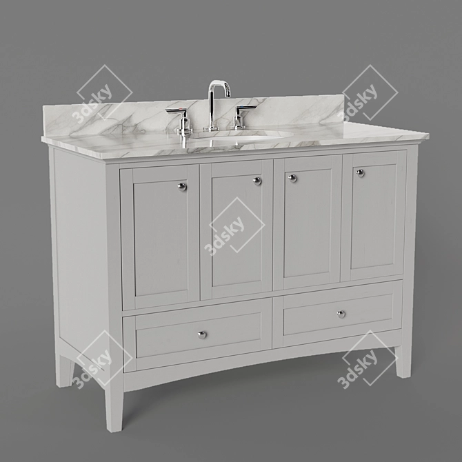 Etta Avenue Marble Top Vanity 3D model image 4