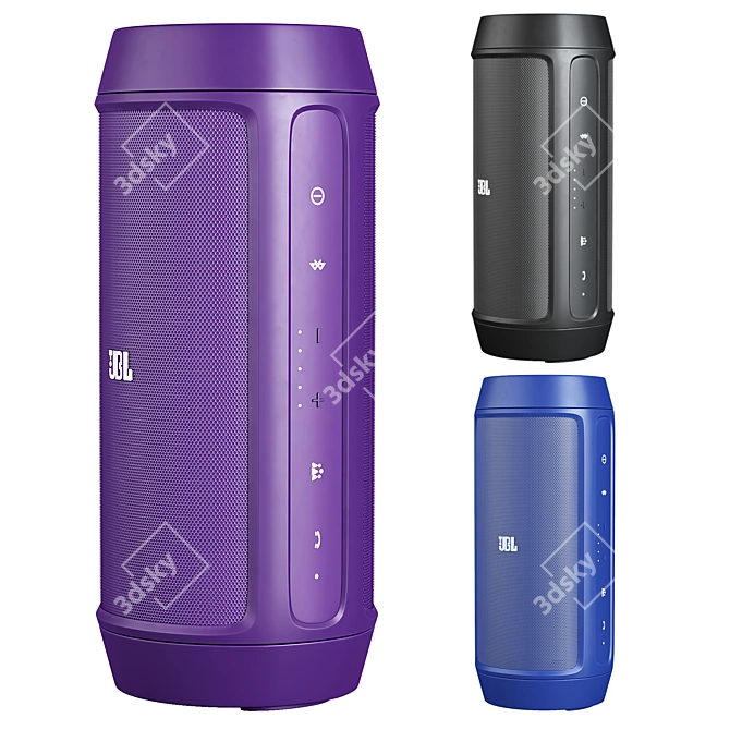 Portable JBL Charge 2 Speaker 3D model image 1