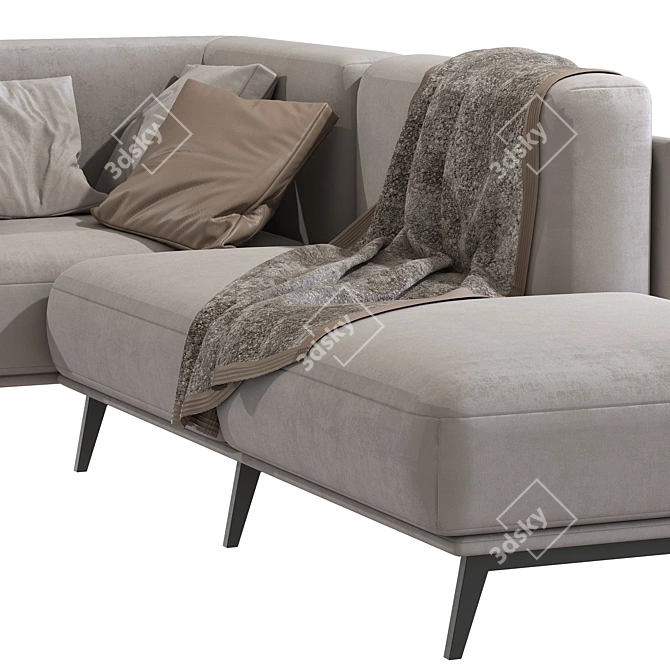 Sleek Modern Sofa Frame Design 3D model image 4