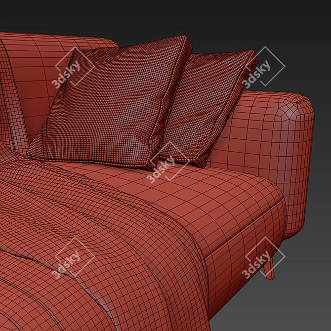 Sleek Modern Sofa Frame Design 3D model image 7