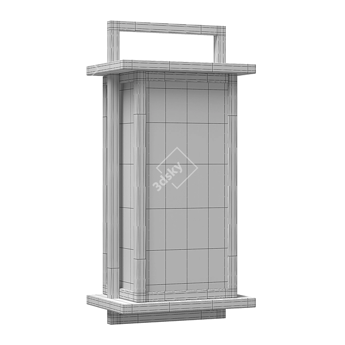 Langston Black Wall Mount Lantern 3D model image 2