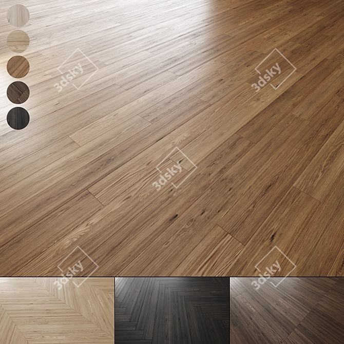 Premium Oak Parquet Floor 003 3D model image 1