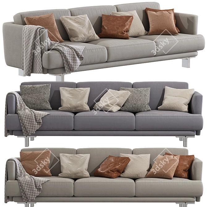 Sleek Nogara 40 Modern Sofa 3D model image 1