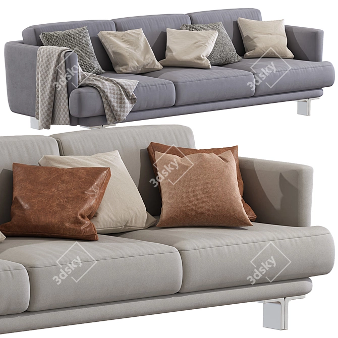 Sleek Nogara 40 Modern Sofa 3D model image 4