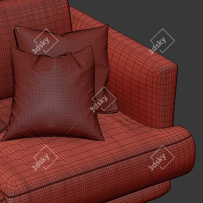 Sleek Nogara 40 Modern Sofa 3D model image 6