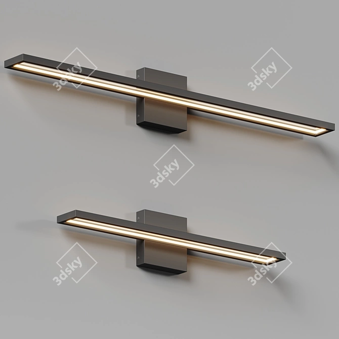 Sleek Metal Table Vanity Light 3D model image 2