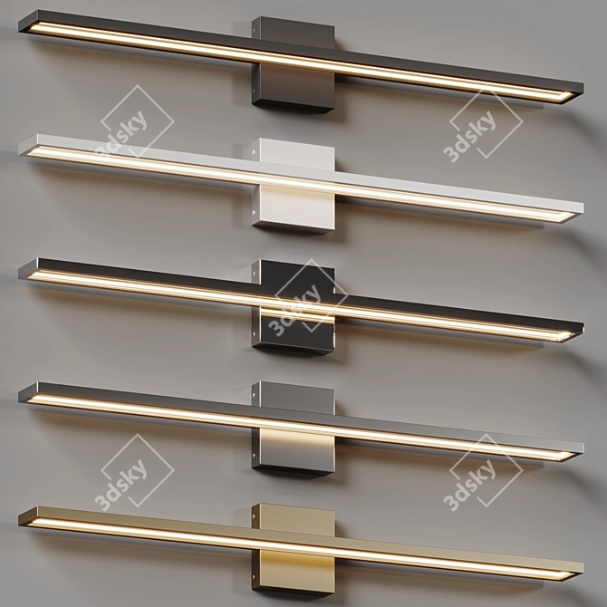 Sleek Metal Table Vanity Light 3D model image 4