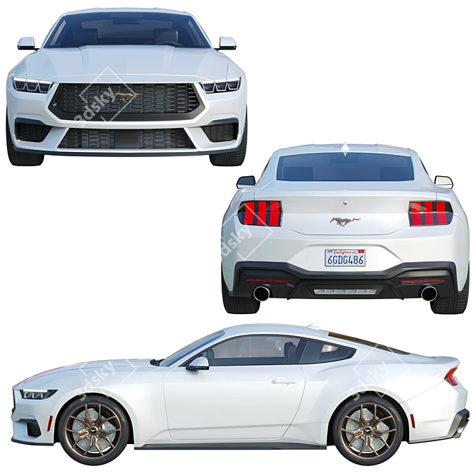 Ford Mustang 2023: Modern Classic Muscle 3D model image 2