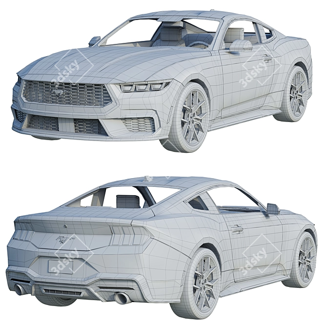 Ford Mustang 2023: Modern Classic Muscle 3D model image 3