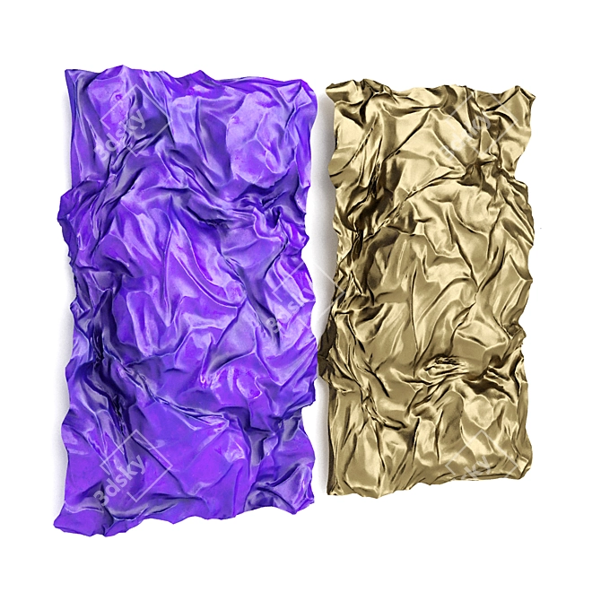  Wrinkled Metal Wall Art Decor 3D model image 2