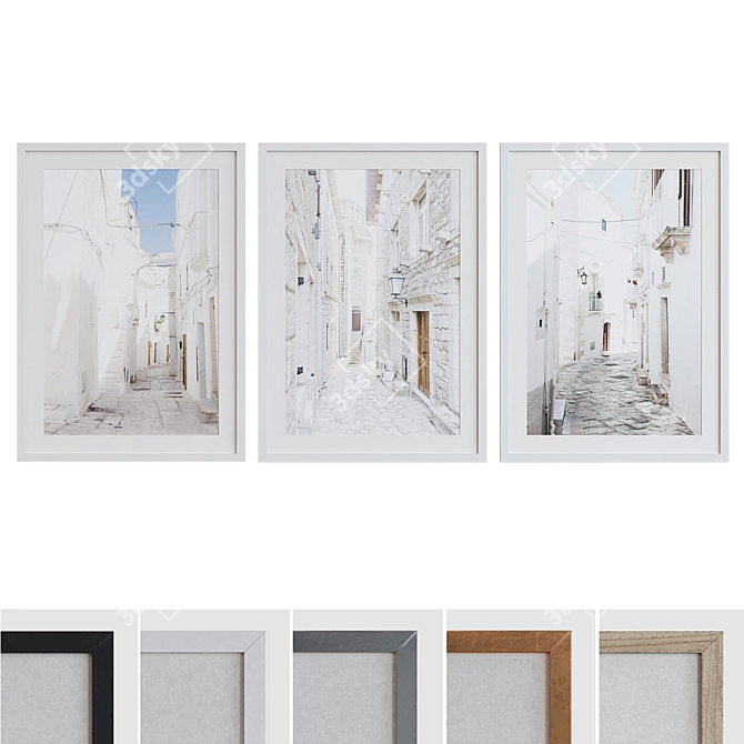 Greek Street Landscape Frame Set 3D model image 1