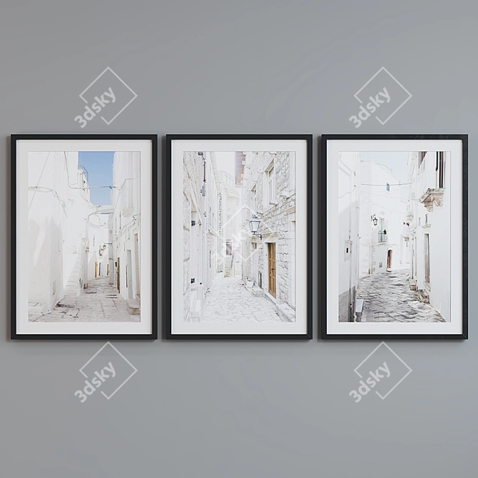 Greek Street Landscape Frame Set 3D model image 2