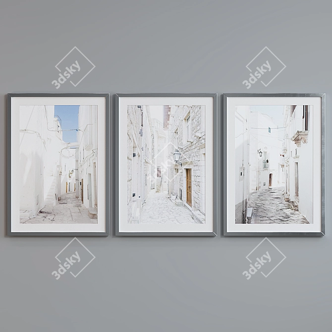 Greek Street Landscape Frame Set 3D model image 3