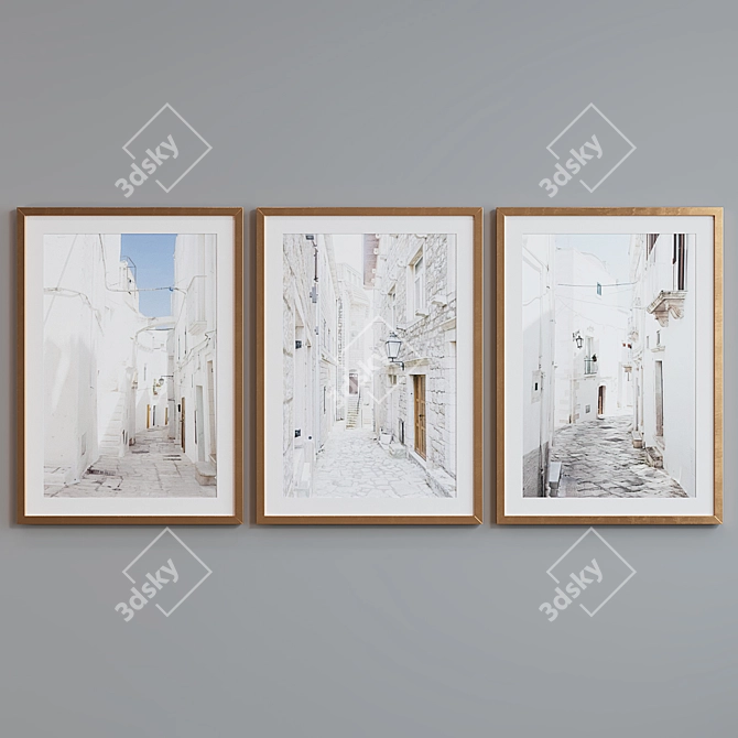 Greek Street Landscape Frame Set 3D model image 4