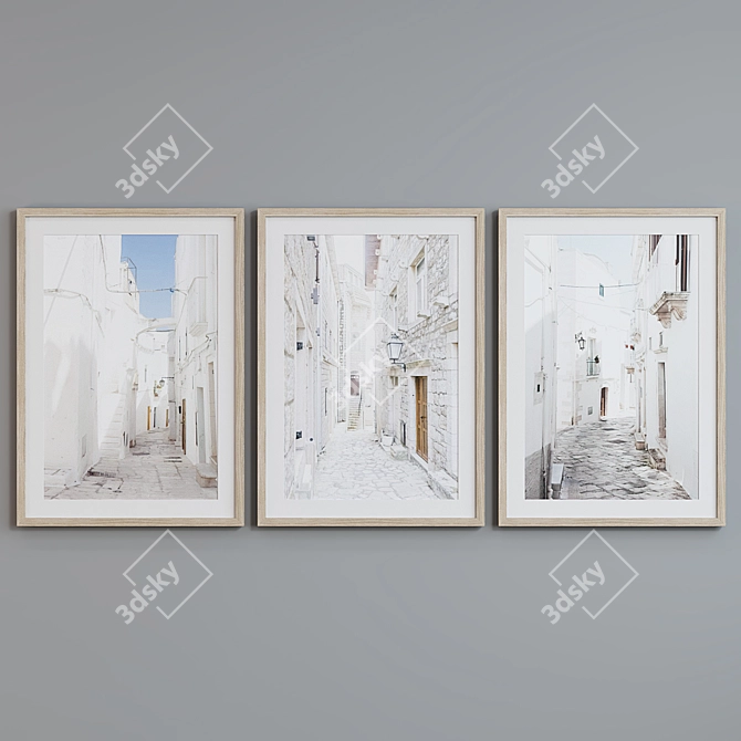 Greek Street Landscape Frame Set 3D model image 5