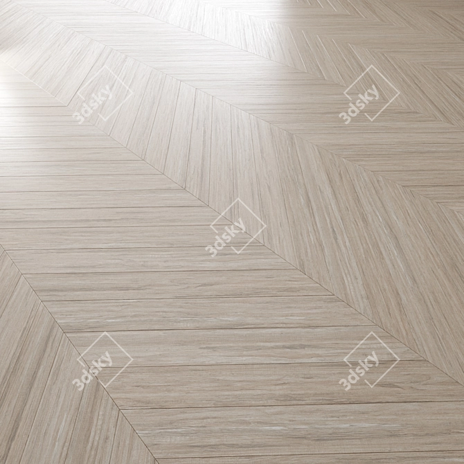 Oak Parquet Flooring Set 3D model image 2