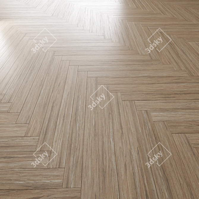 Oak Parquet Flooring Set 3D model image 3