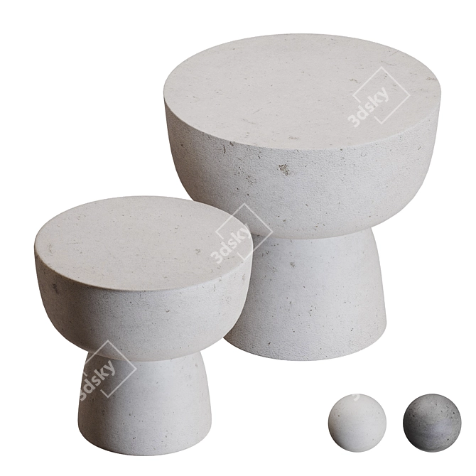 Concrete Magazine Tables, TurboSmooth Compatible 3D model image 1