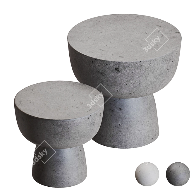 Concrete Magazine Tables, TurboSmooth Compatible 3D model image 2