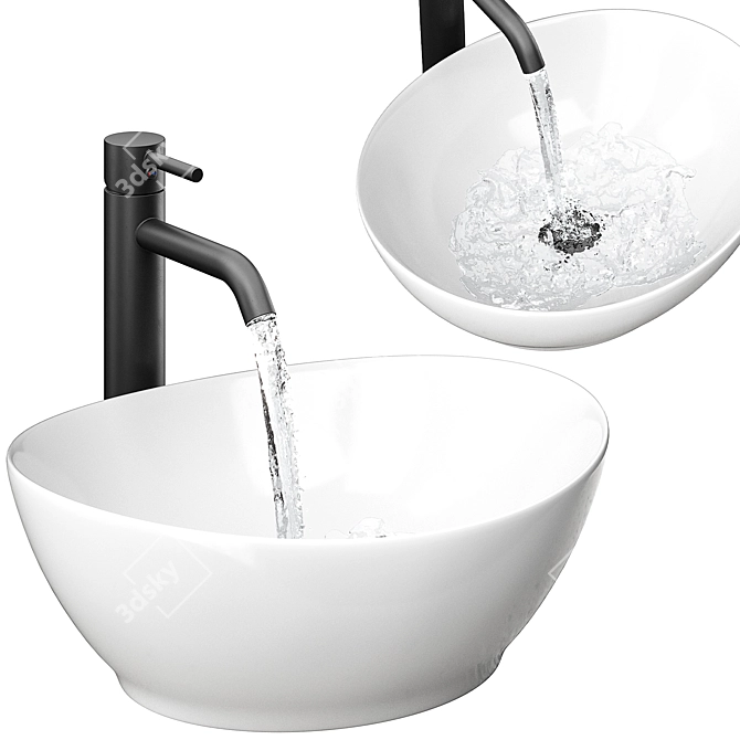 Calani Fiesta Sink with Armatura Faucet 3D model image 3