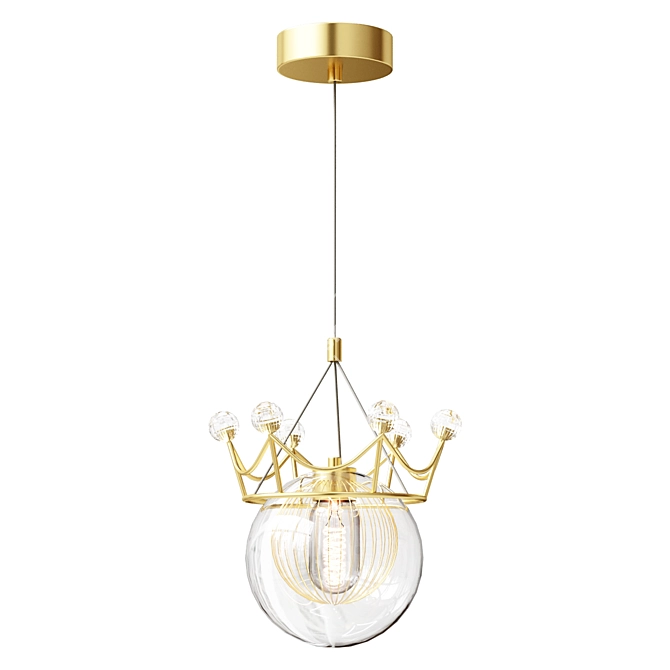 Title: Gypsophila Crown Pendant Lamp 3D model image 1