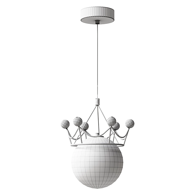 Title: Gypsophila Crown Pendant Lamp 3D model image 2