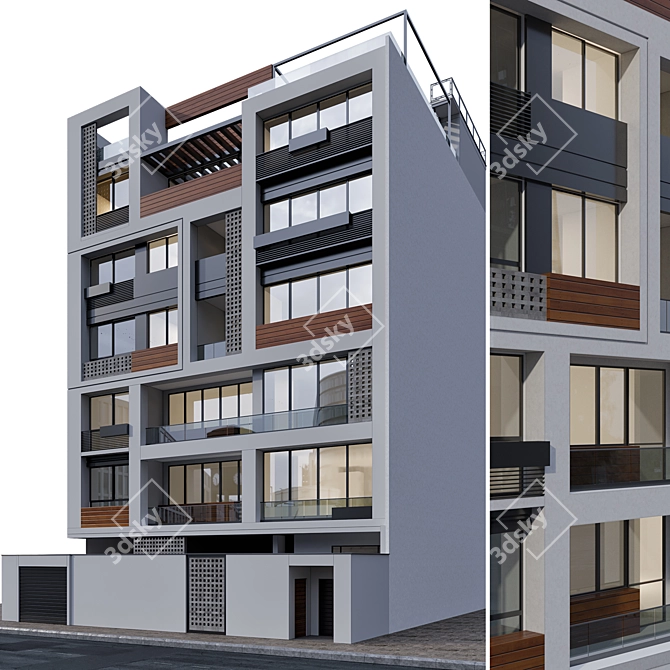 Modern Residential Apartment 3D Model 3D model image 3