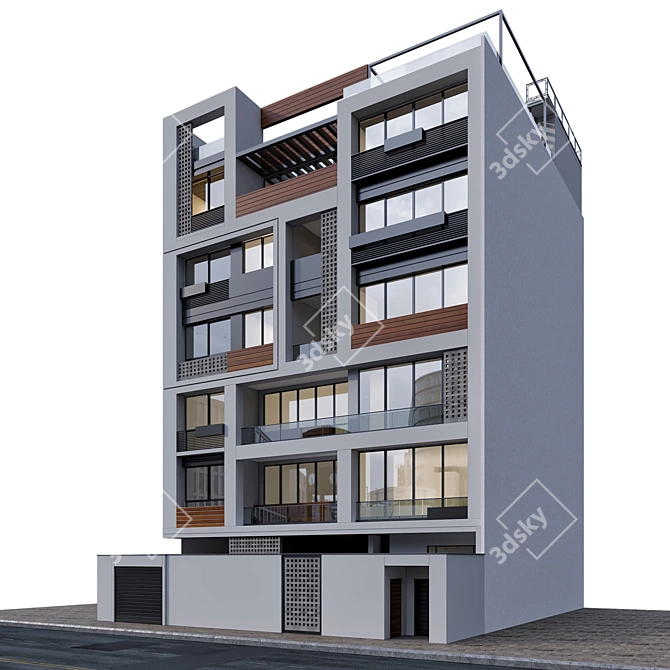 Modern Residential Apartment 3D Model 3D model image 5