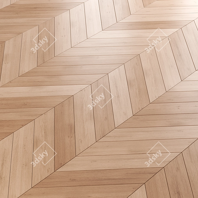 3 Oak Parquet Boards Set 3D model image 3