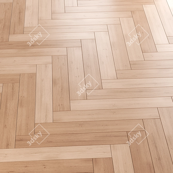 3 Oak Parquet Boards Set 3D model image 4