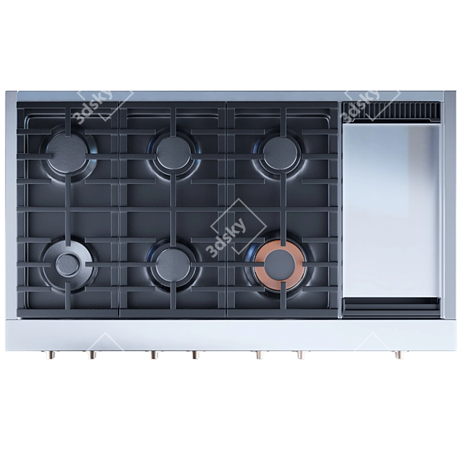 Cafe 48" Gas Rangetop Griddle 3D model image 3