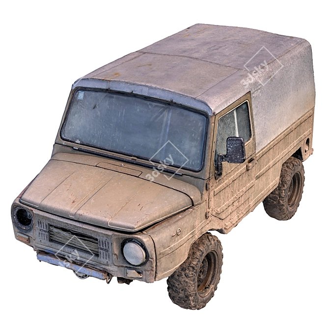 Vintage Off-Road SUV LuAZ 3D model image 4