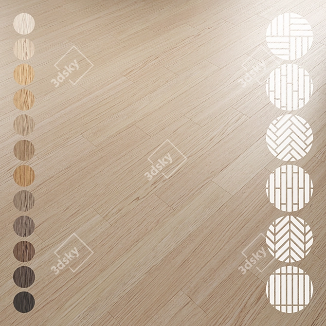 Oak Parquet 077 Collection 3D model image 1