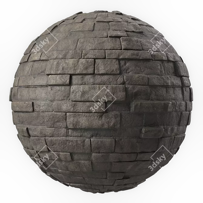 Premium Stone Wall Material 4K 3D model image 1